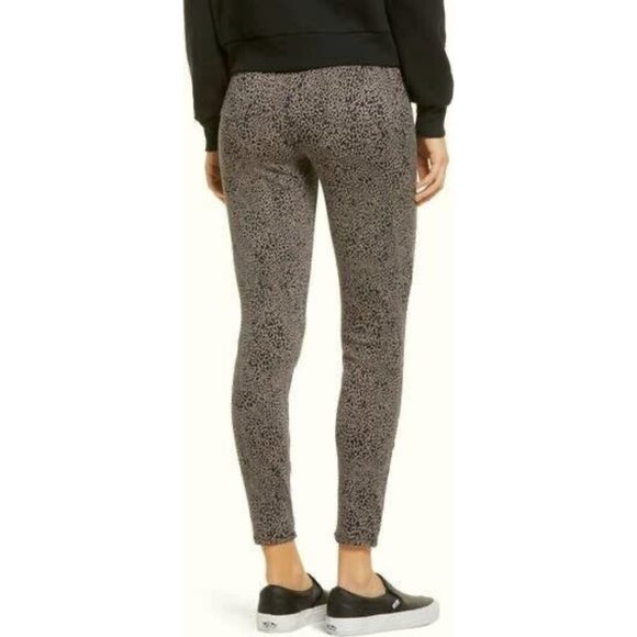 Spanx Jean-ish Ankle Leggings Desert Dot Taupe Animal Print Jeggings Skinny Jean - Picture 7 of 14